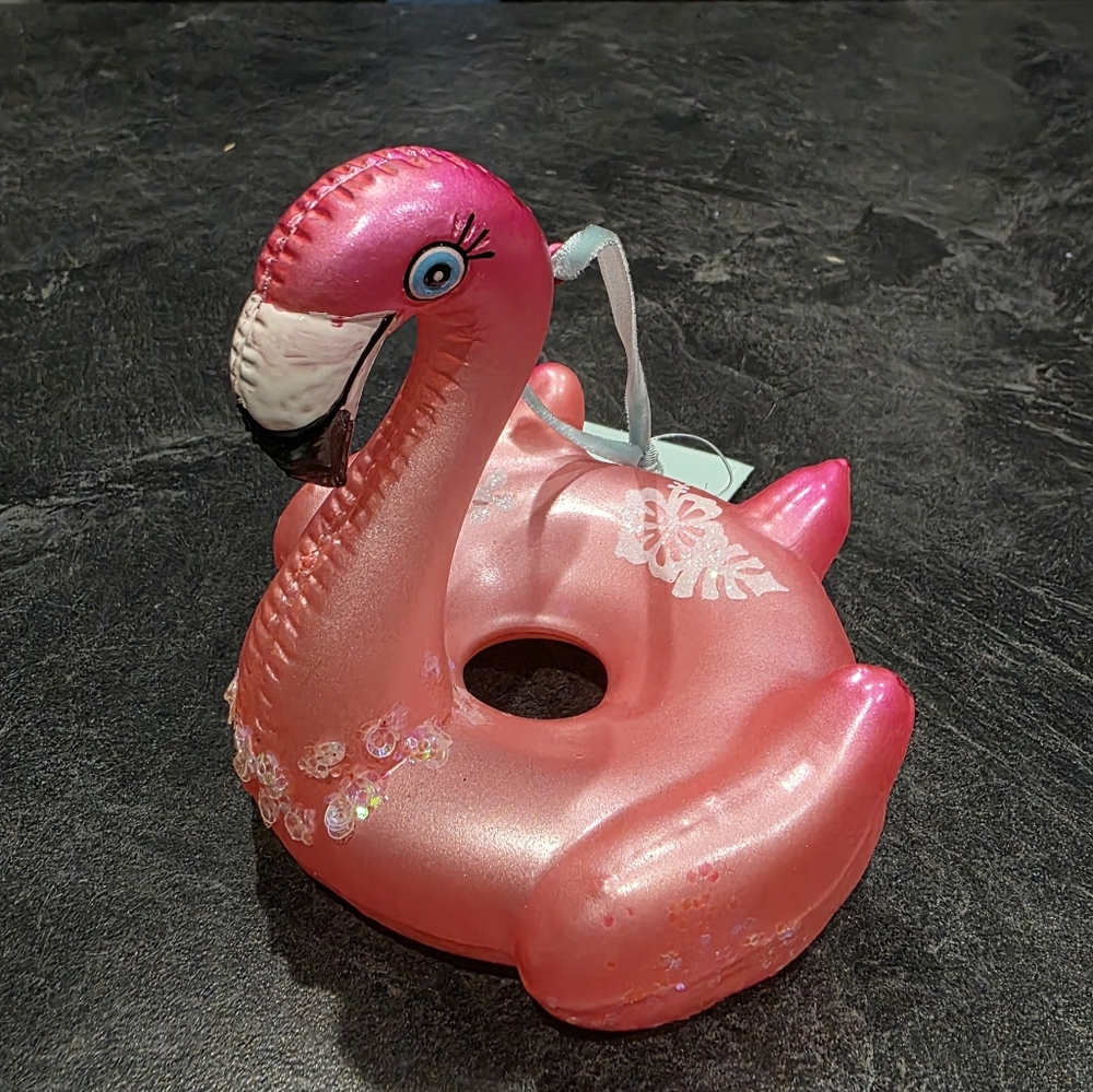 Pink Flamingo Pool Float Ornament
